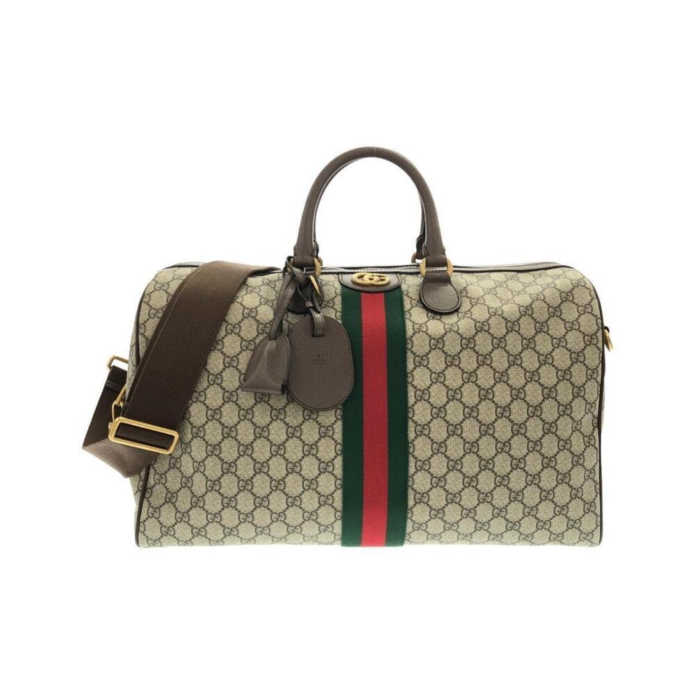 Gucci Savoy Duffle Bag beige ebony GG Supreme canvas Web Brown